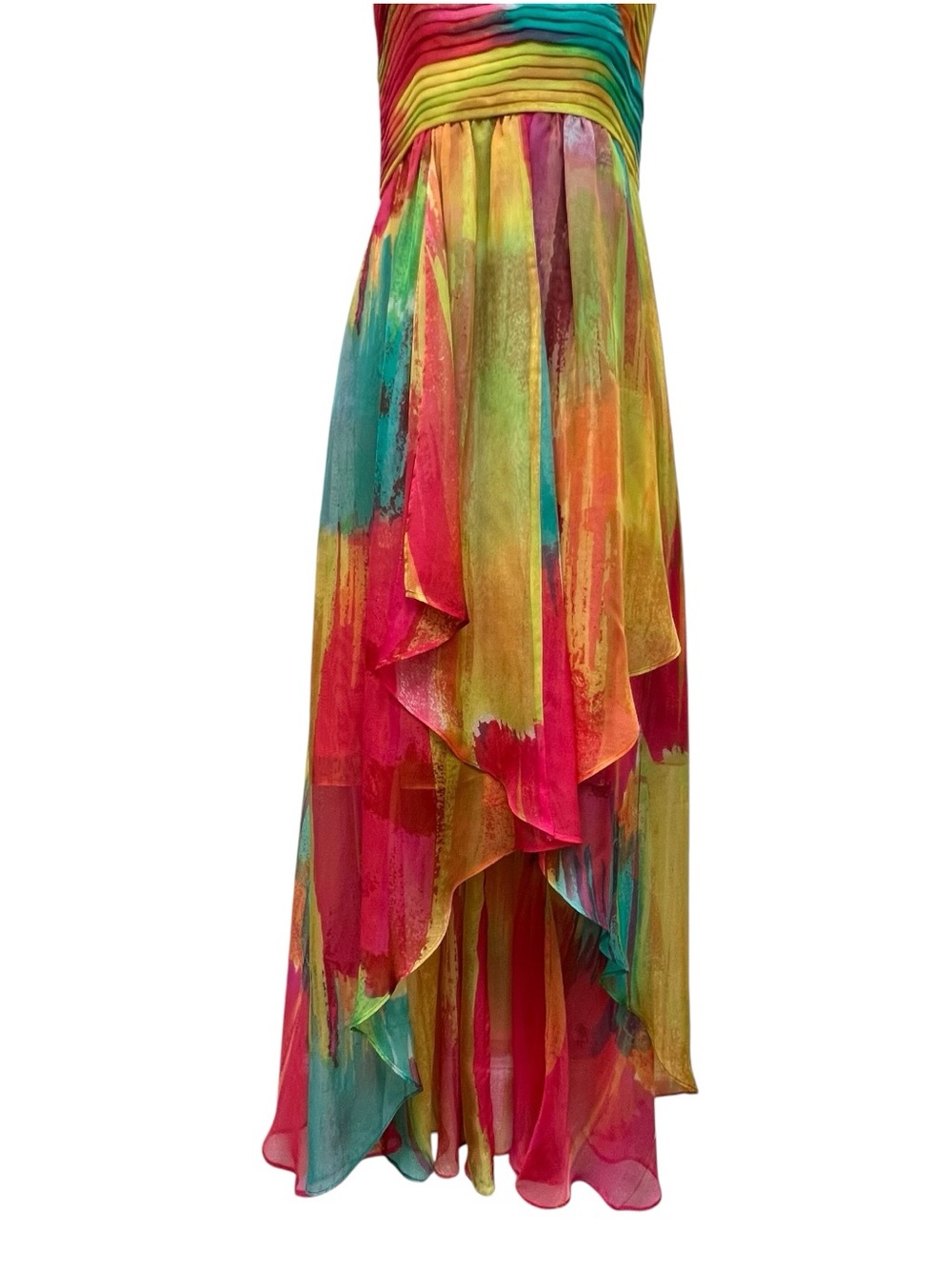 Laundry by Shelli Segal Watercolor Strapless Maxi Dress Size 10 - Picture 4 of 15